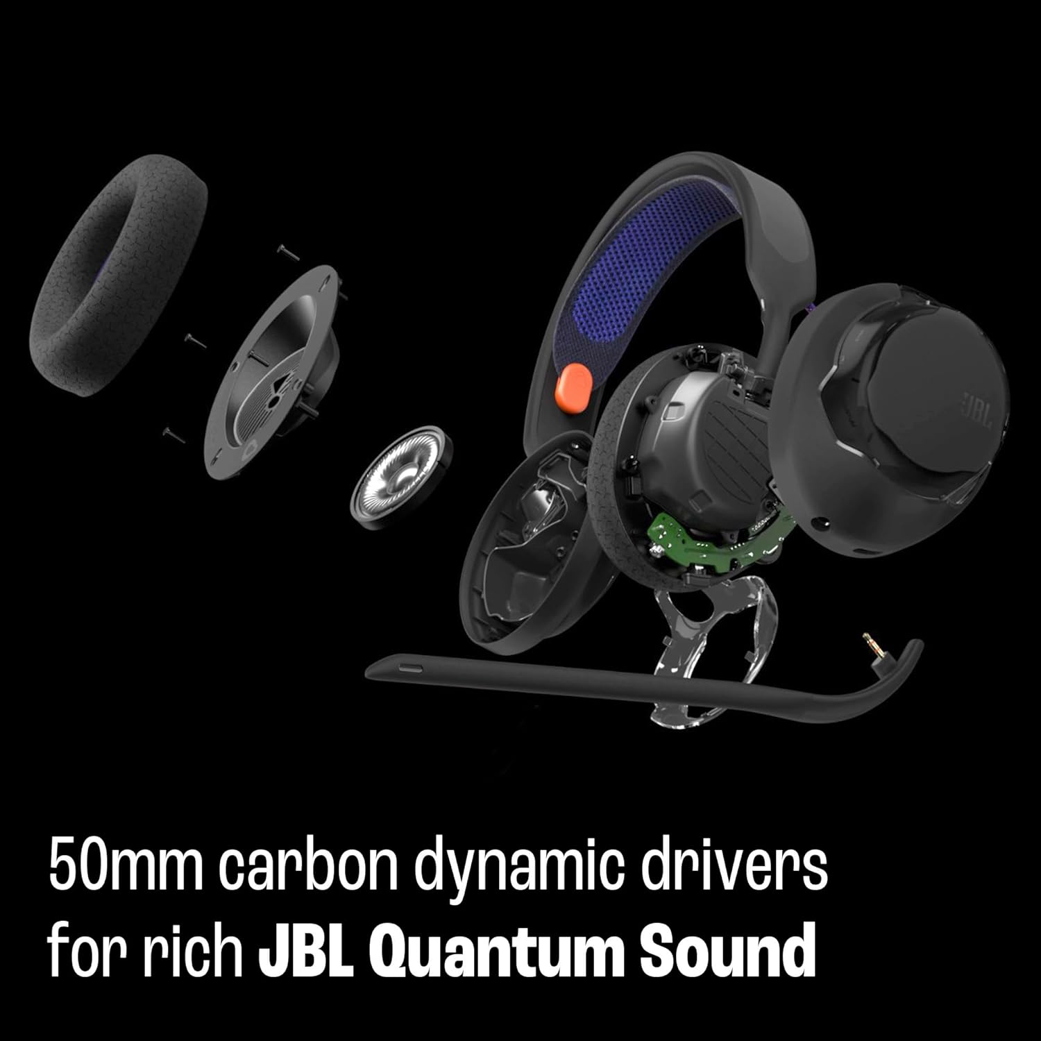 JBL Quantum 250 - Wired multiplatform Gaming Headset, 50mm Carbon Dynamic Drivers for Rich JBL Quantum Spatial Sound, Cardioid Noise Cancelling Boom mic, & Ultra-Light Comfortable Design (Black) 4 71D4FmAe87L. SL1500