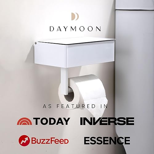Miniatura 4 de Day Moon Designs Soporte de papel higiénico con estante, dispensador de toallitas desechables y almacenamiento para cualquier baño, mantiene tus