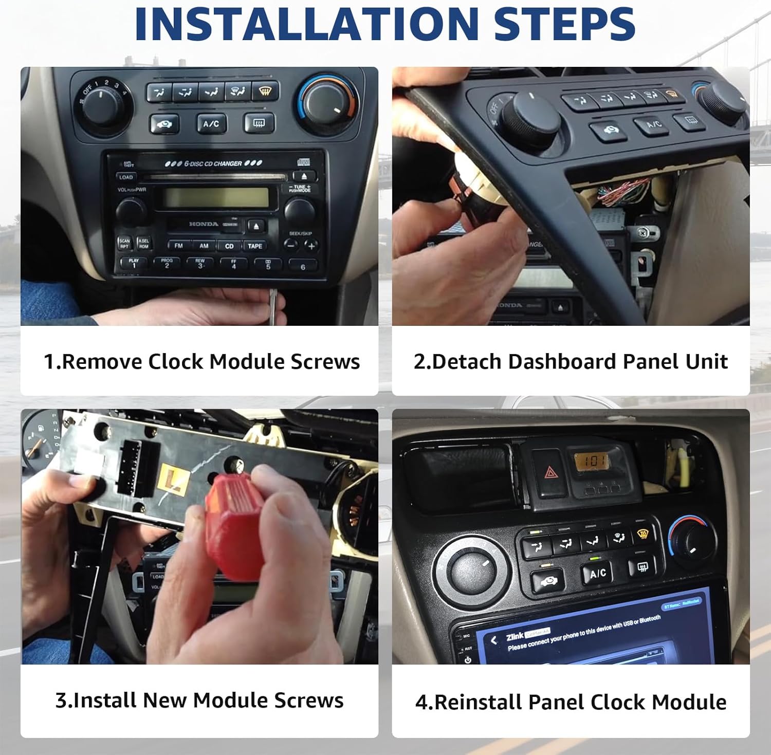 A/C Heater Climate Control Module, Heater A/C Control Switch, Front Climate Control Module Compatible with 2001-2002 Honda Accord Replace# 79600-S84-A21ZA