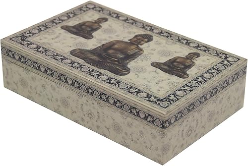 DharmaObjects Caja de almacenamiento decorativa para joyas (Buddha Zen, 8 x 5 pulgadas)