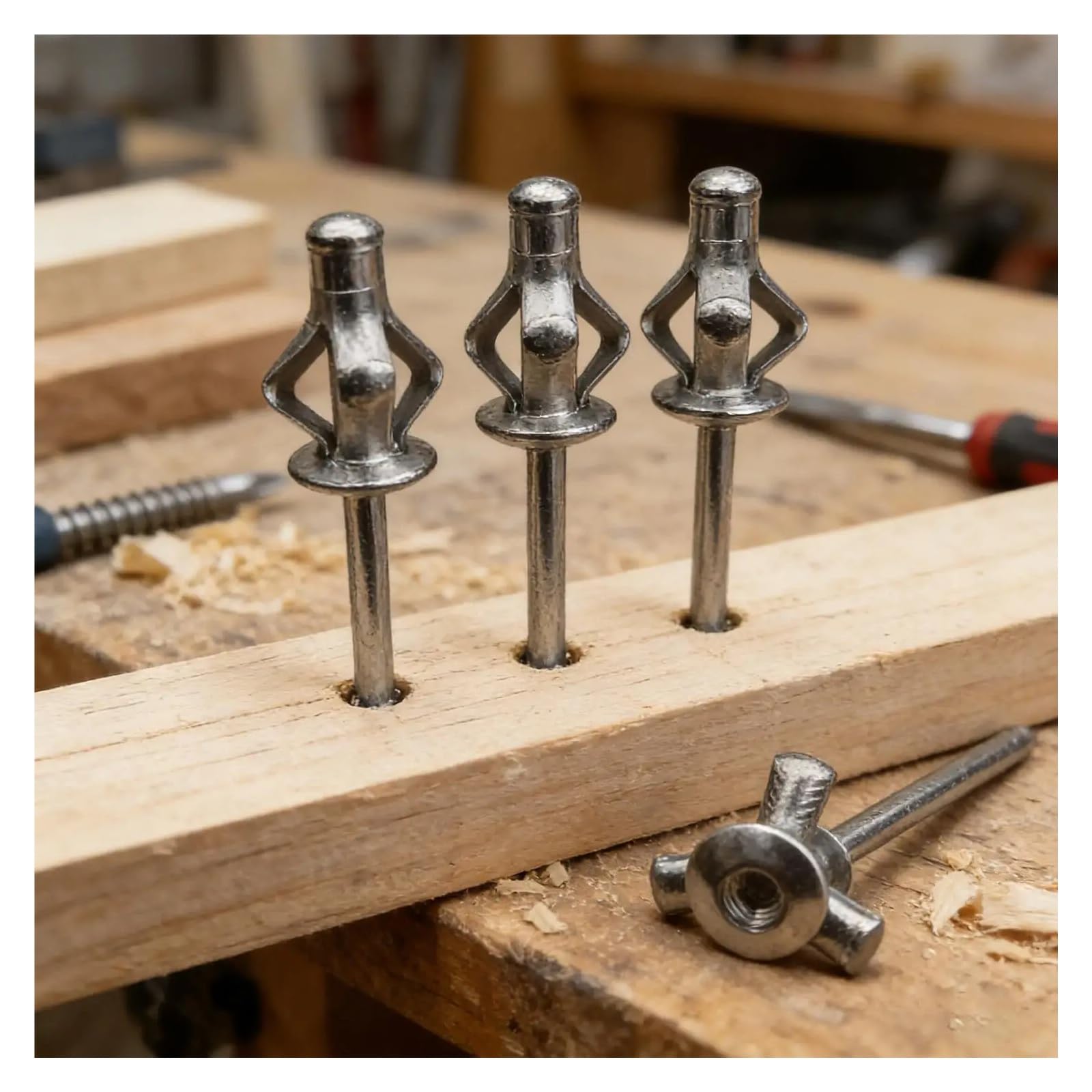 300/50 Stück Blindnieten-Sortiment aus Aluminiumlegierung, runder Kopf, dreifach gefaltete Niete for Holz, Kunststoff, Metall, DIY, reparierte Verbindungselemente(300PCS,M3.2)