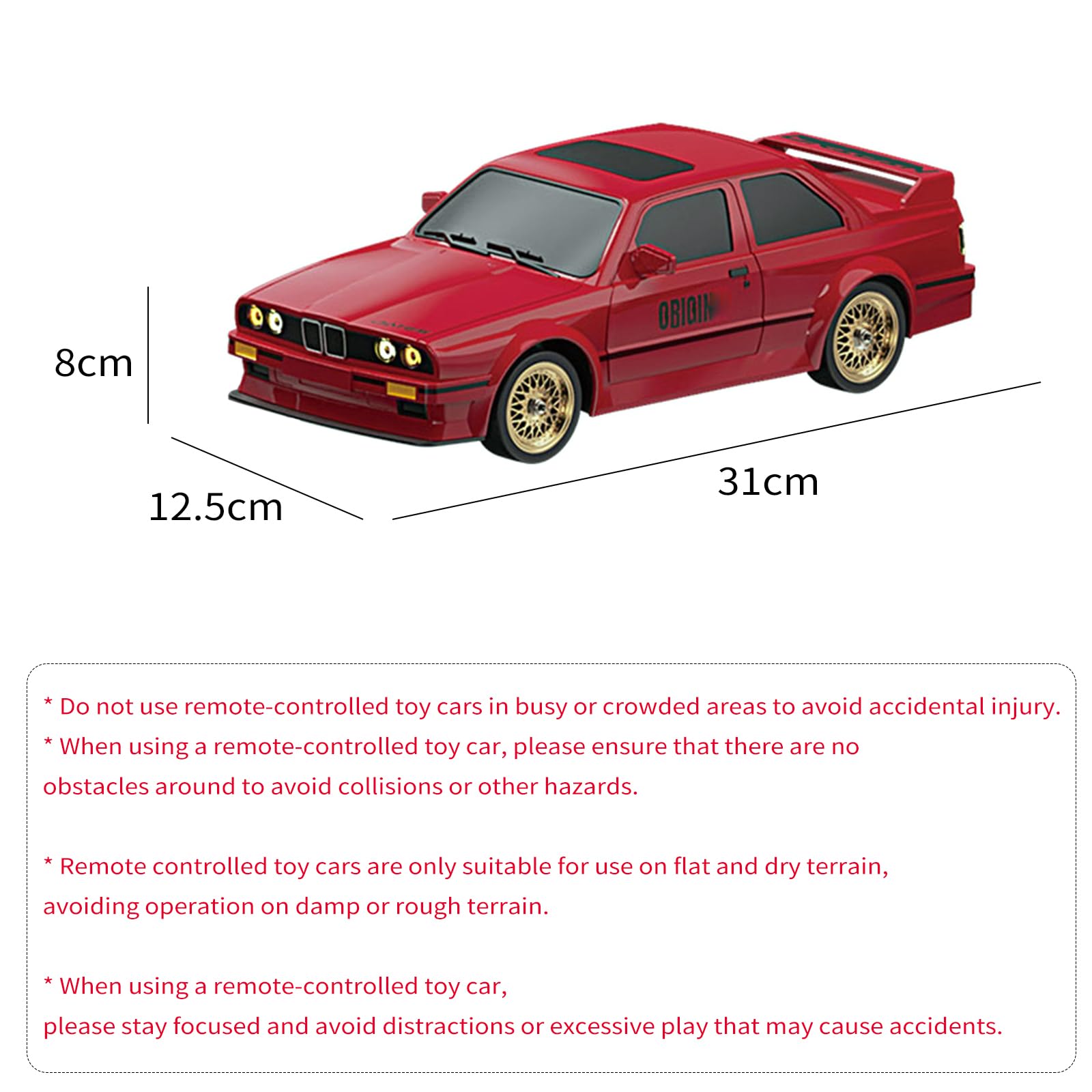Samochód zdalnie sterowany 2,4 GHz RC Drift Car 30 km/h - 1/16 wyścigowy samochód driftowy z przednimi i tylnymi światłami styl retro