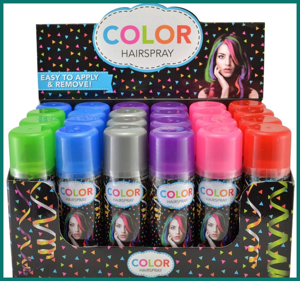 Temporary Hair Color Spray - Case (24 Cans) - 6 Colors