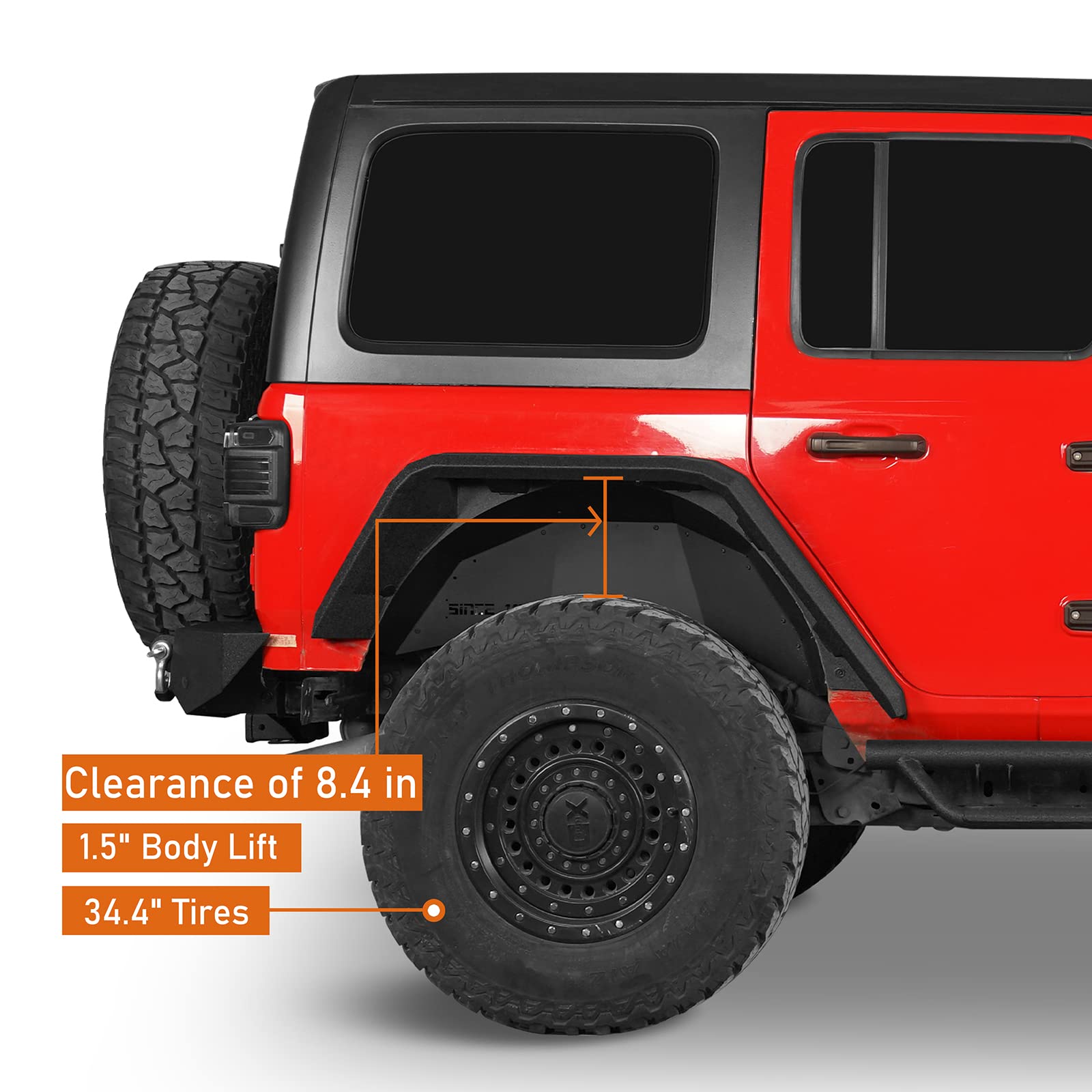 Jeepshop24 - Bushwacker Kotflügelverbreiterung Flat Fender Style 2 / 4  TürerWrangler JL 18 - , Wrangler JL Unlimited 18 