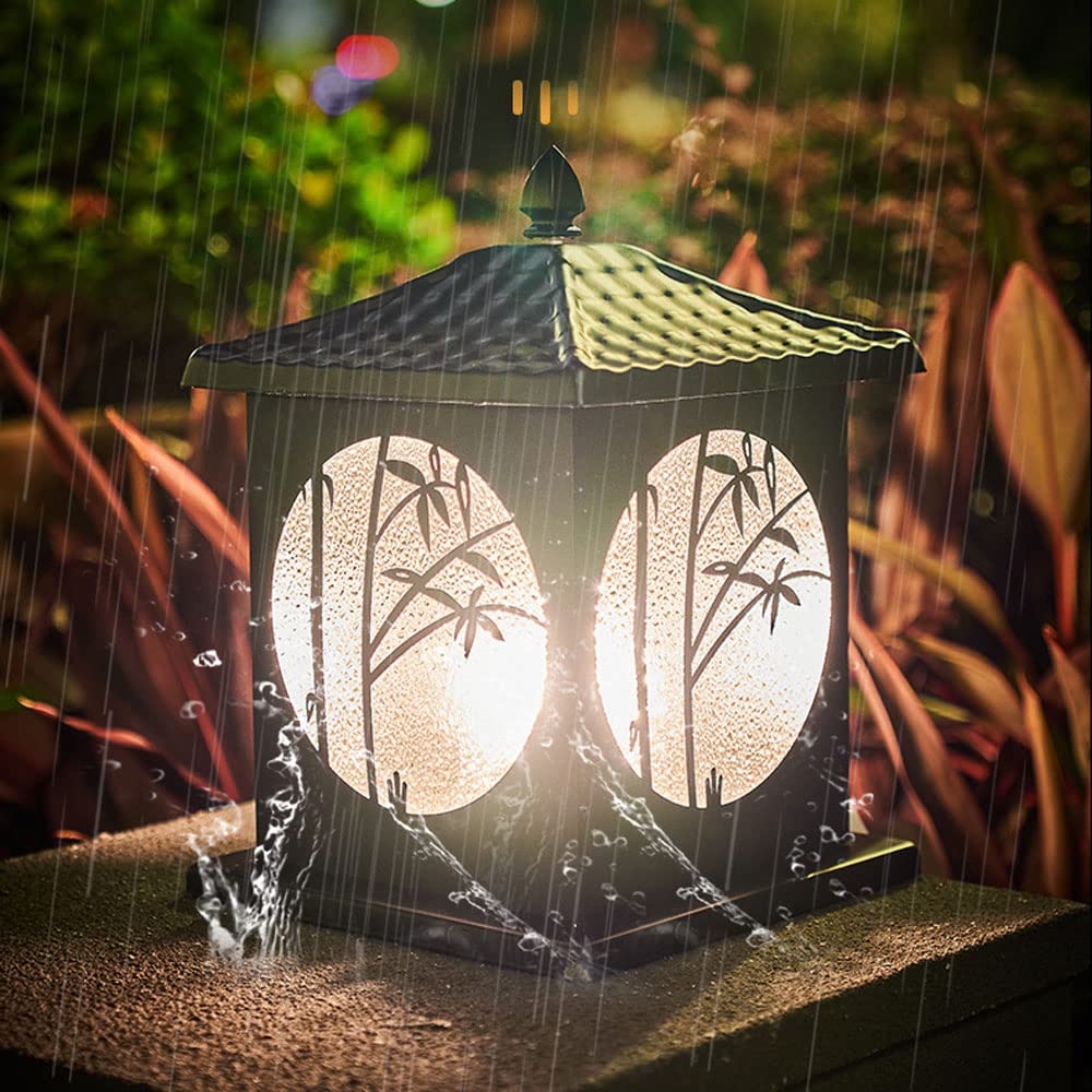 Giardino E27 Base Decorazione Stigma Lanterna, Patio Prato Esterno Impermeabile Lampade A Colonna Apparecchio, Giardino Cancello Colonna Paesaggio Illuminazione Luce, per Villa, Luci