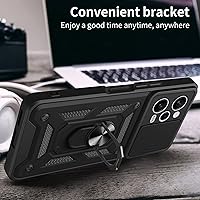 Vista 2 de CCSmall Funda para Xiaomi Redmi Note 12 Pro+ con cubierta de cámara deslizante, funda protectora de grado militar para teléfono con soporte de Negro