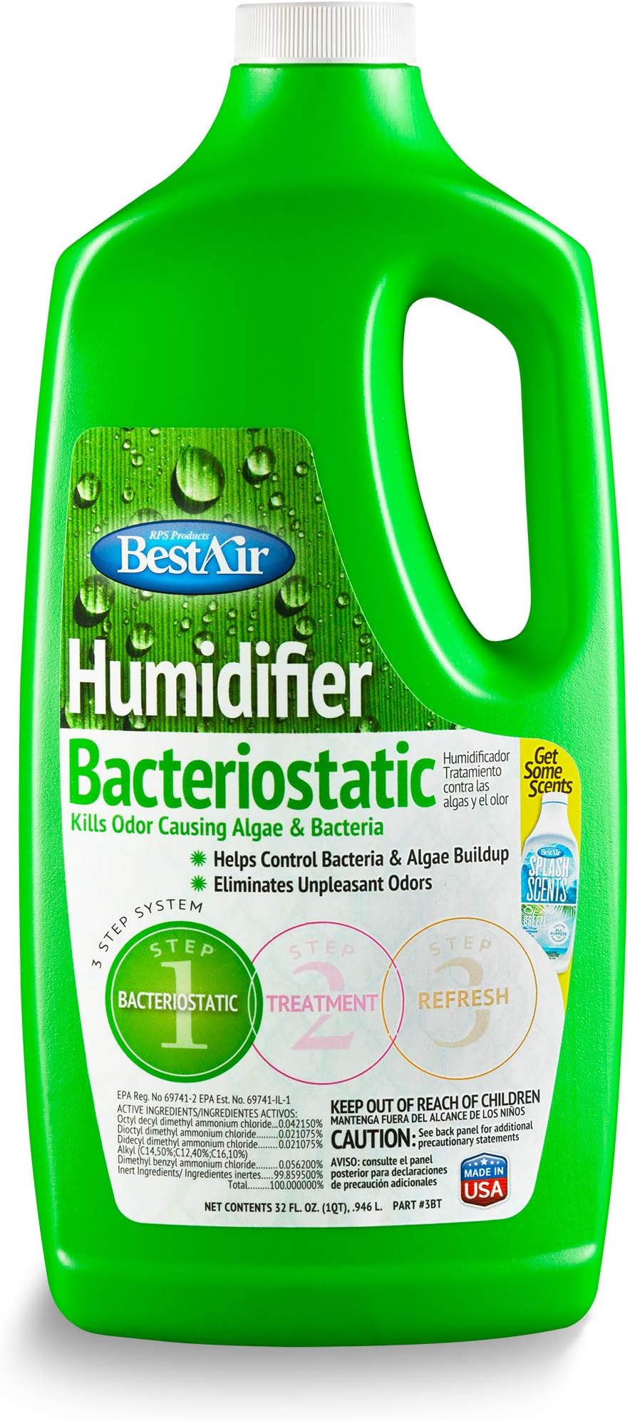 BestAir 3BT-PDQ-6 Original BT Humidifier Bacteriostatic Water Treatment, 32 fl oz, Single Pack