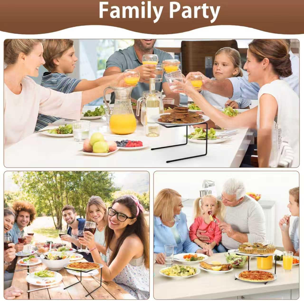 woiron 8 Pcs Pizza Table Stand Holder,Pizza Display Stands,Pizza Pan Riser Food Platter Tray and Display Rack, for Home, Restaurant, Party