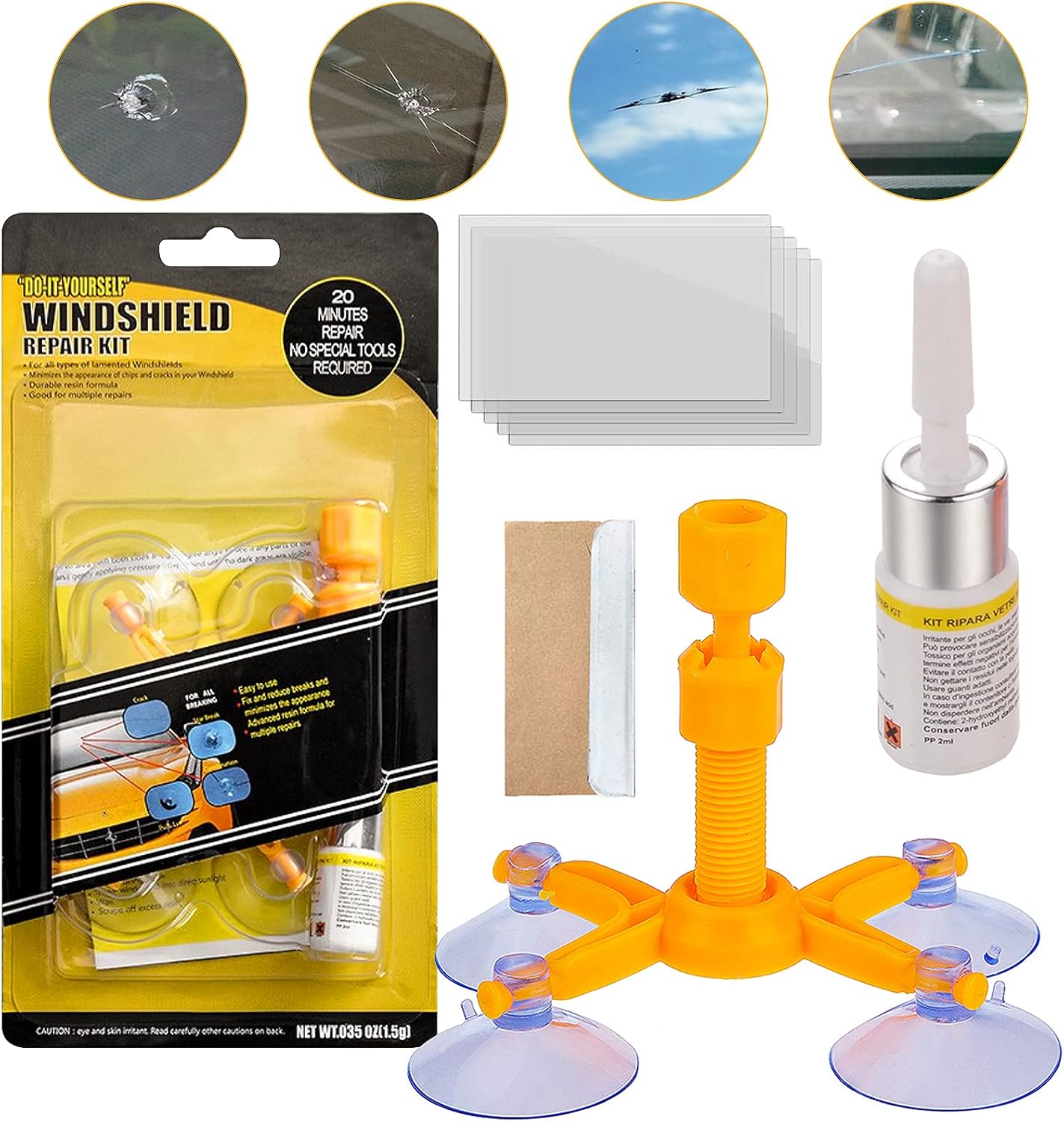 Windshield Repair Kit, Car Windshield Crack Repair Kit for Fix Auto