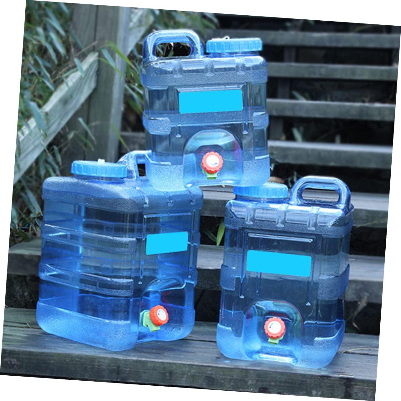 Kisangel Outdoor Bucket Water Jug 2 Gallon Sports Water Camping Drinking Water Bucket Gallon with Spigot Large Water Travel Water Bottles Portable Water Container Water Bag Mineral Water