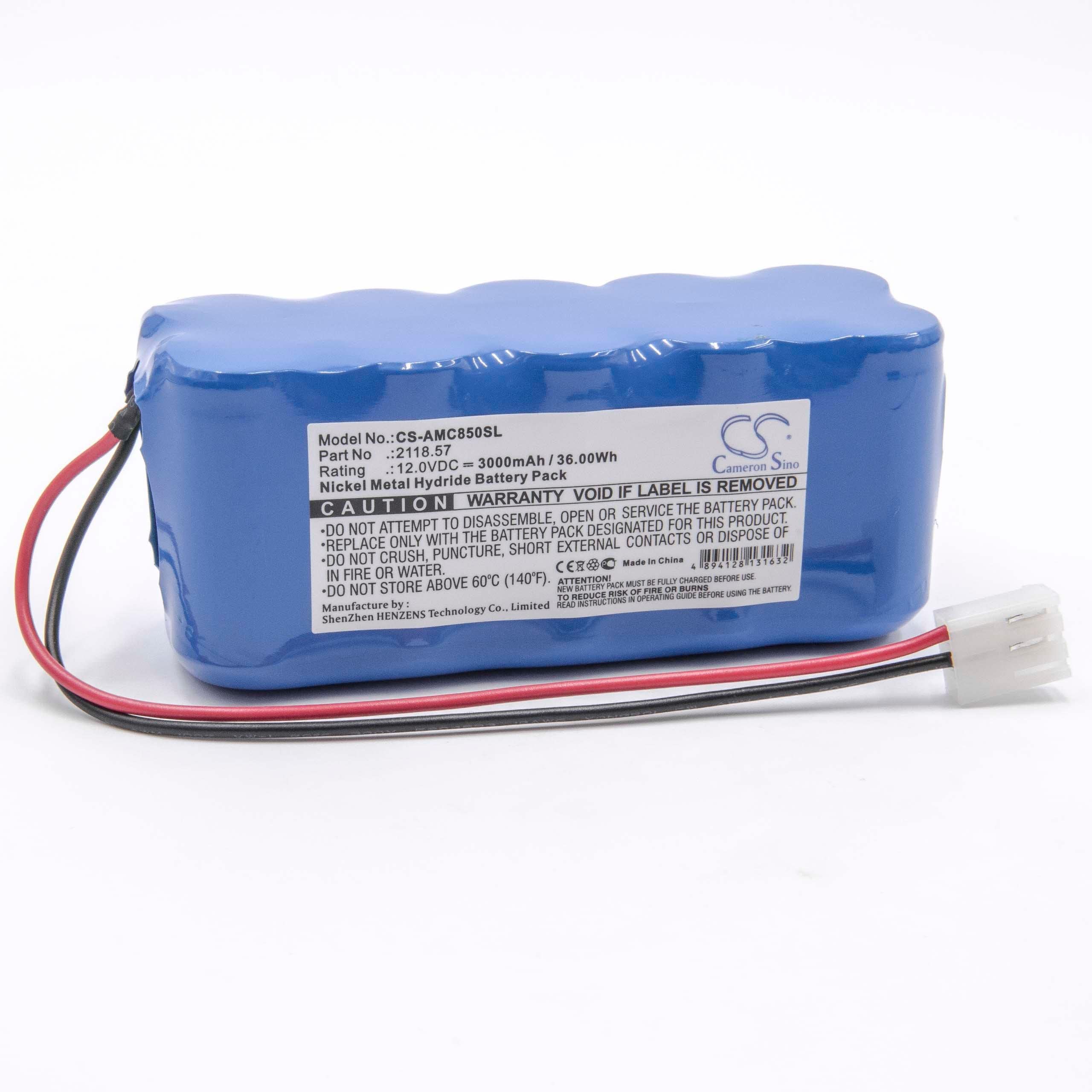 vhbw NiMH akumulator 3000 mAh (12 V) do urządzenia pomiarowego jak AEMC 2118.57