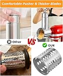 Attache de broyeur en acier inoxydable pour KitchenAid Mélangeurs de support, Grandes Salades, Accessoires Grater Cheese avec 4 Lames, Lave-vaisselle sans danger