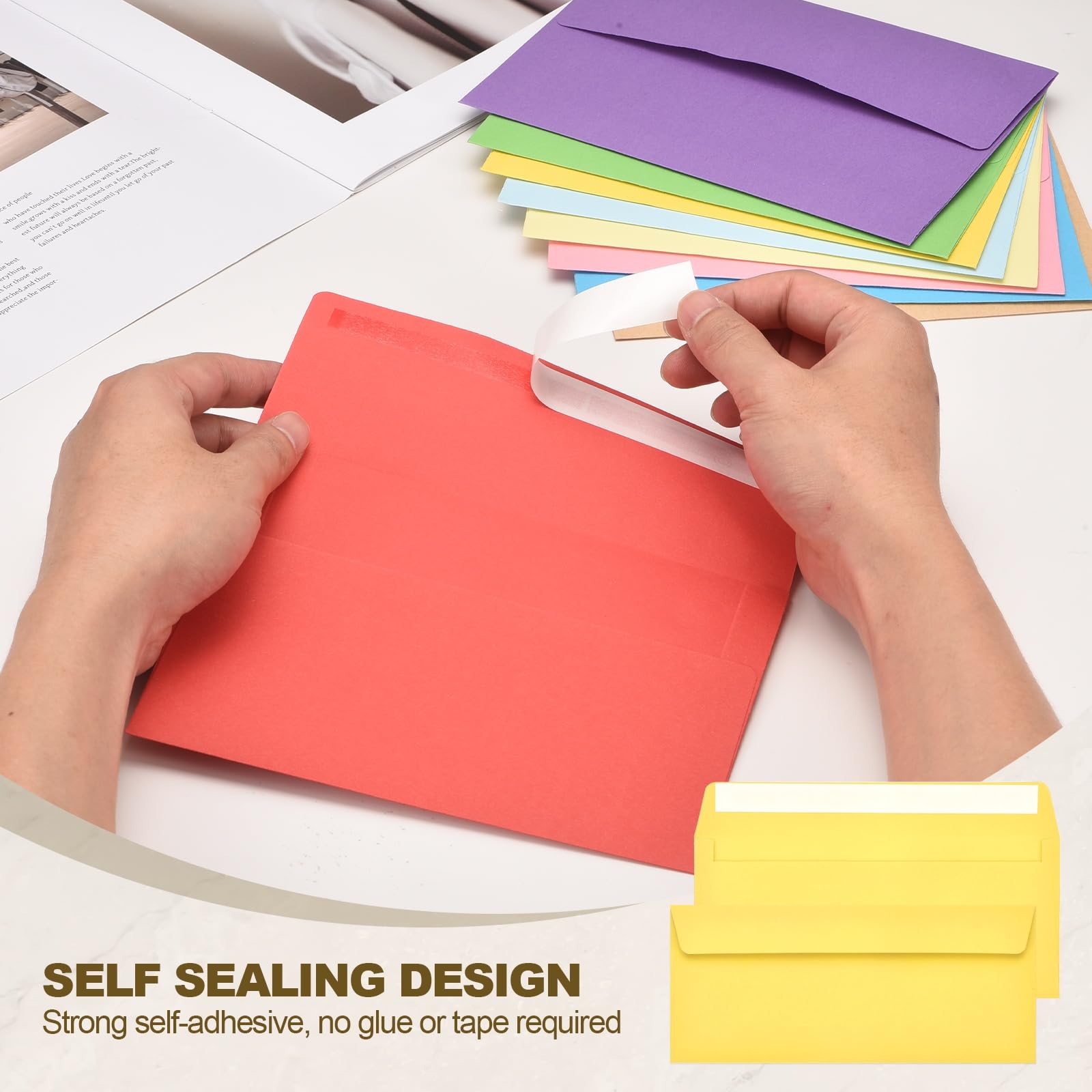 PATIKIL 100 Pack Lemon Yellow #10 Business Envelopes - Image 4