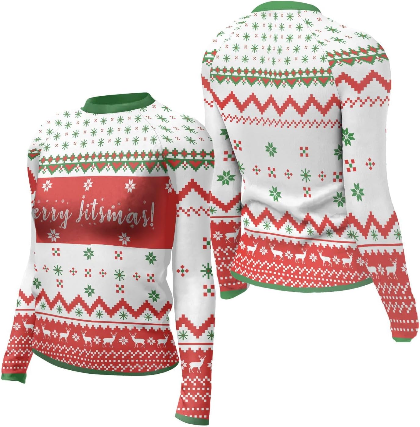 Christmas Compression Shirts Woman 4-Way Stretch Construction Healing Hands Underscrub Long Sleeve
