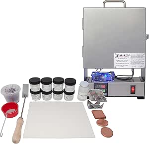 PMC Supplies LLC Thompson Enamel Kit with Tabletop RapidFire Programmable Pro-LP Kiln Beginner's Set Jewelry Making Enameling