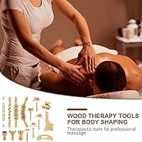 Vista 7 de 15 Pcs Wood Therapy Massage Tools Set Maderoterapia Kit Therapy Tools for Body Muscle Pain Relief Wooden Body Face Sculpting Tools Wood Roller
