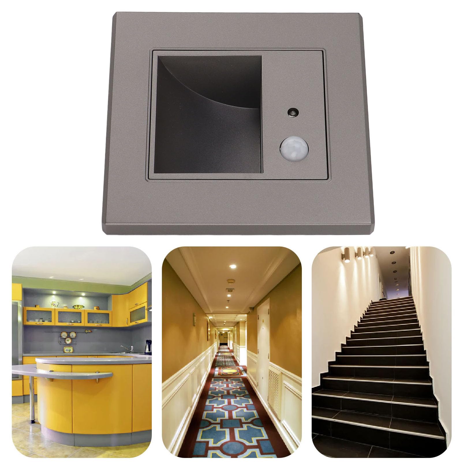 LED Step Lights Motion Sensor LED Stair Light, Dusk to Dawn Sensor, 120 Degree Lighting Angle, Long Service Life, with Warm Light, Flush Mounted