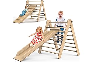 baoniu 2 in 1 Foldable Wooden Activity Triangle Climber