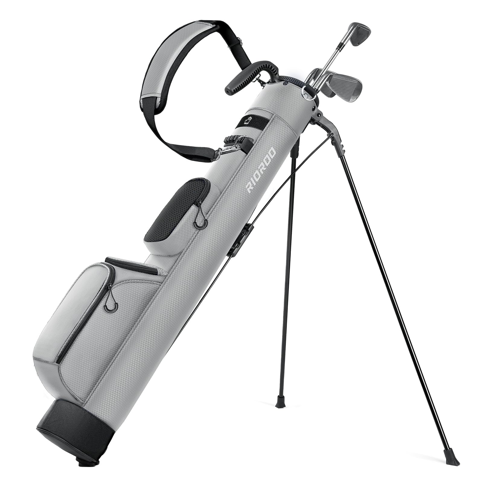 Golf Stand Bag with Adjustable Strap Golf Bag 2 Way Divider 3 Pockets Lightweight Easy to Pencil Golf Carry Bag for The Driving Range, Par 3, and Executive Courses