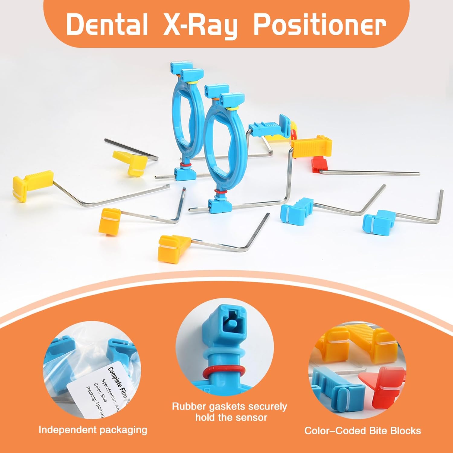 Dental Intra X-Ray 2.0 Film Positioner Holders,PSP Phosphor Plate & X-Ray Film Positioning System Complete Kit,Lab Equipment Dentist Tools