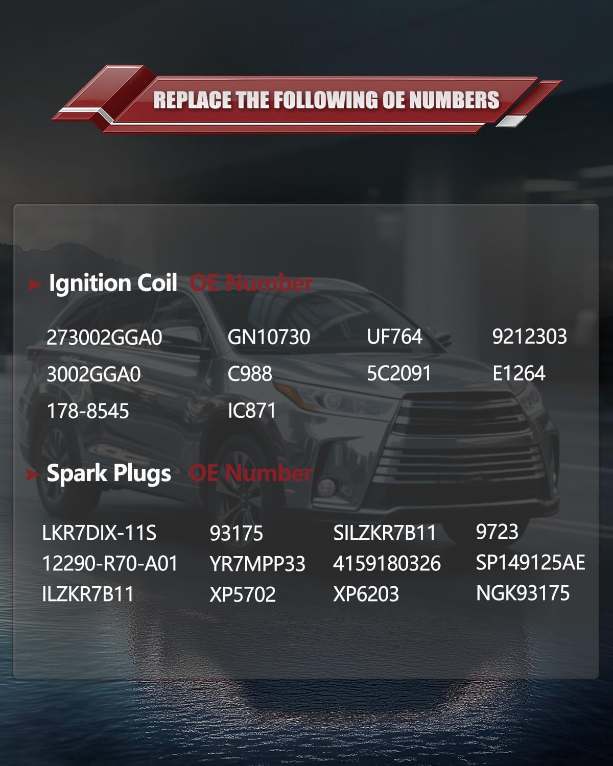 OKLPF Ignition Coil Pack UF764 and Iridium Spark Plug 93175 of 4 Compatible with Genesis G80 G90 V8 5.0L,Hyundai Santa Fe Sonata Tucson,Kia Optima Rondo Sorento Sportage L4 2.0L 2.4L