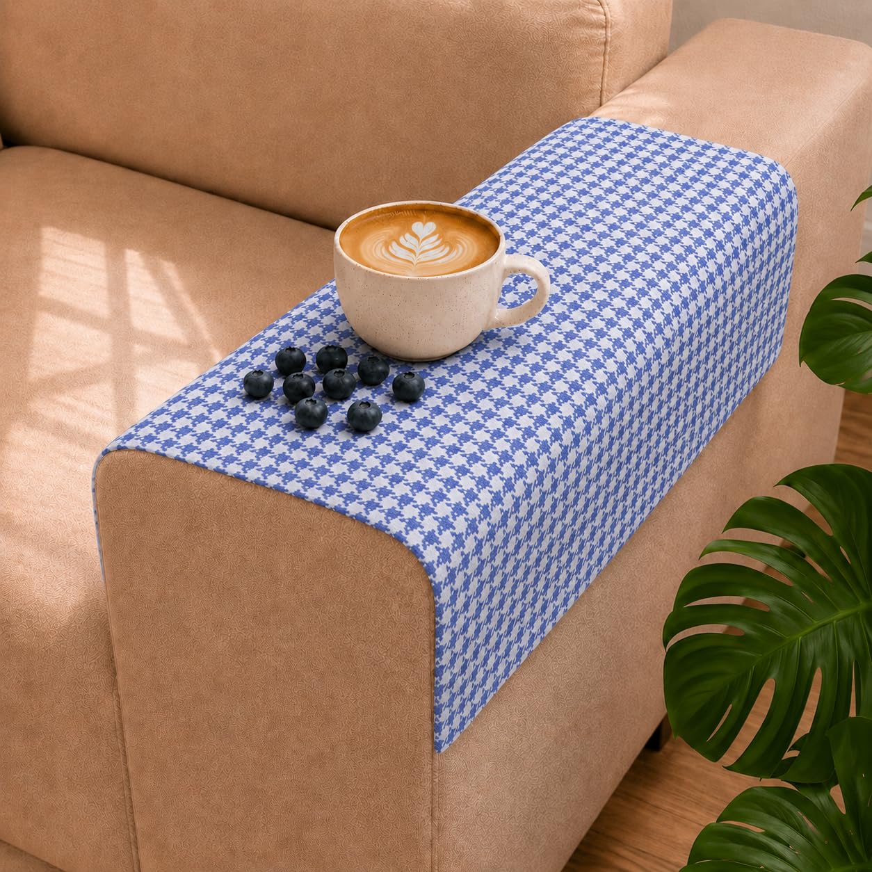 STITCHNEST 'Nomad Weave Collection' Sofa Armrest Cover | Elegant Jacquard Fabric, Washable & Durable for Modern Living (18 x 22 Inches)