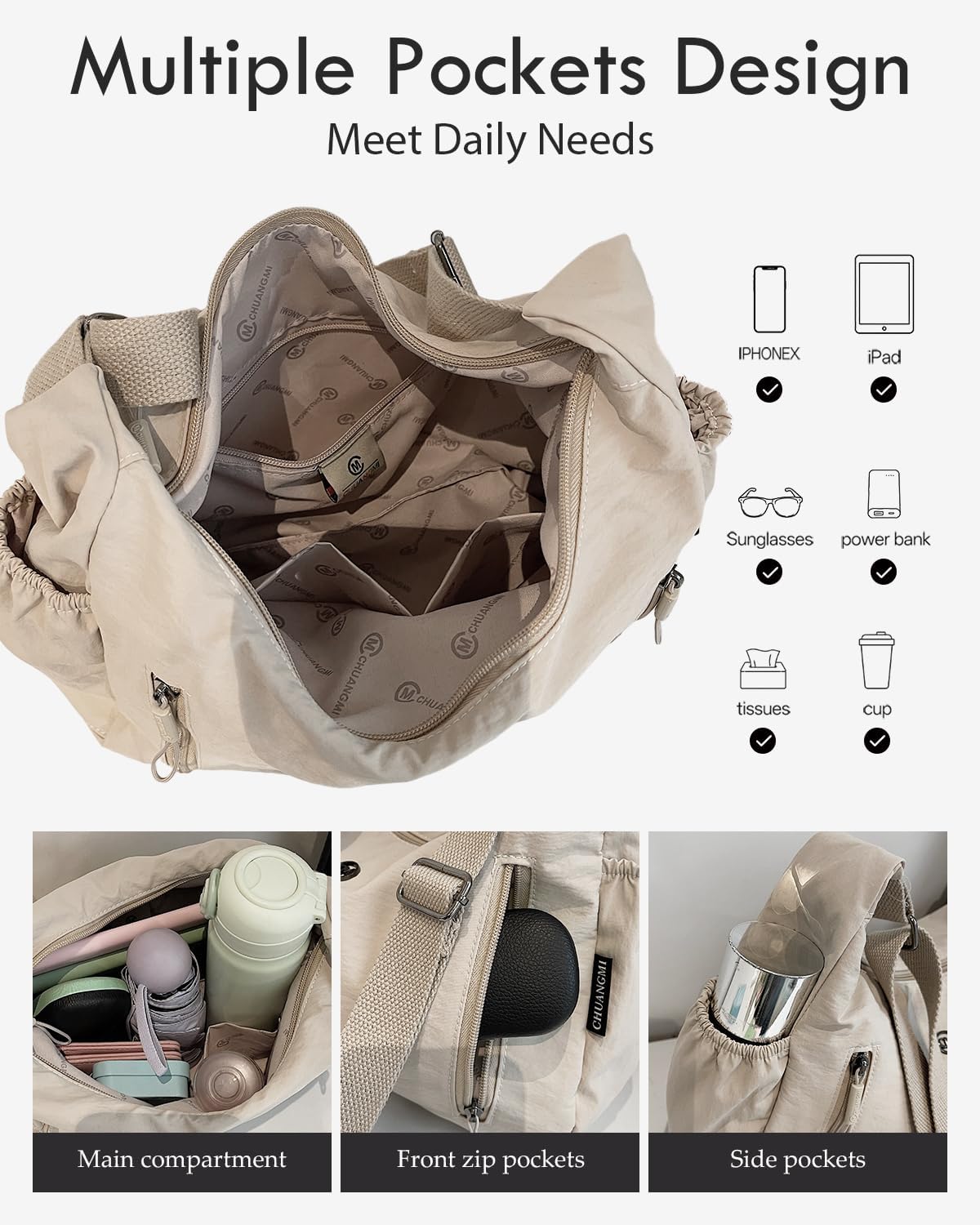 Crossbody Bags for Women Nylon Tote Bag Hobo Shoulder Purse