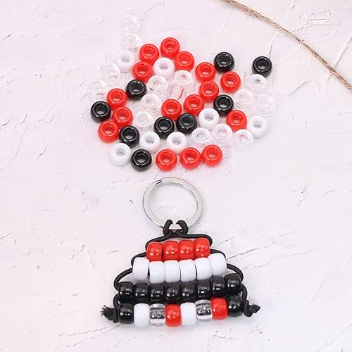 Miniatura 4 de Cuentas de poni de ángel penta, 200 cuentas espaciadoras sueltas de plástico de colores surtidos para mujer, trenzas de cabello y collares,