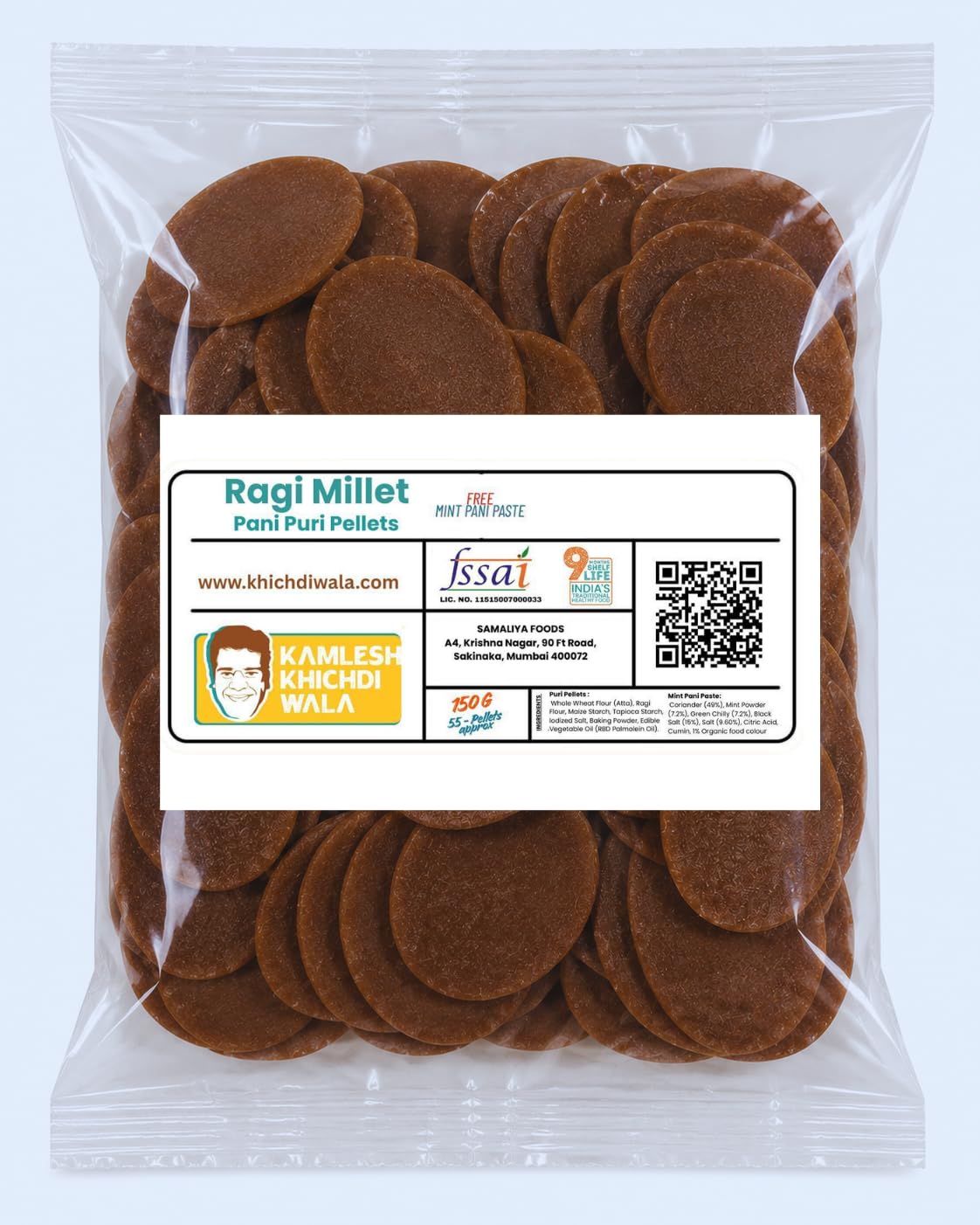 Ragi Pani Puri Pellets Pack of 3 (150gm) with Mint Paste | Air Fryer Friendly | Low Oil/Zero Oil Option | Ready to Fry or Air Fry | Millet Golgappa | No Maida | Healthy Snack-image-14