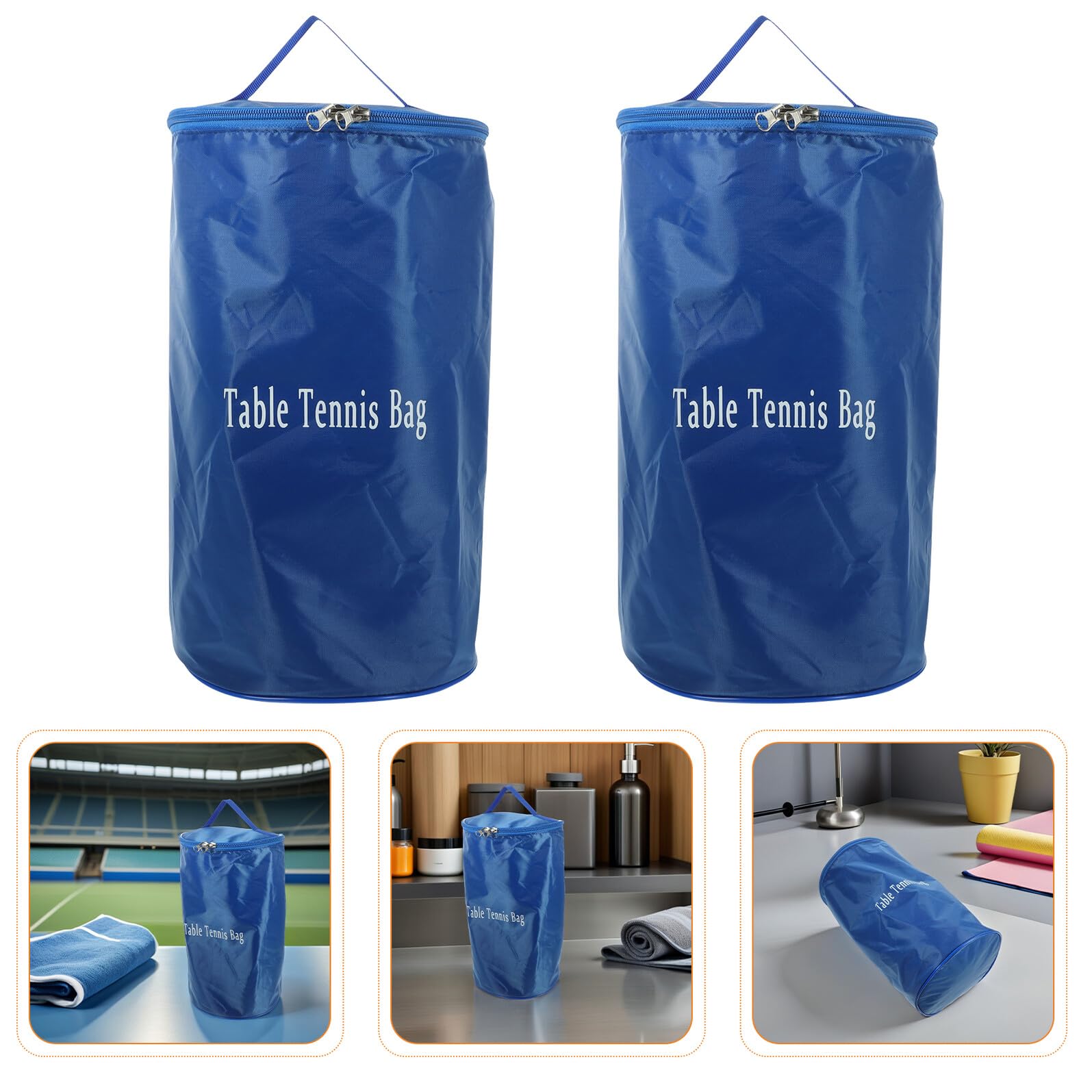 Borsa Porta Palline da Tennis Tavolo Oxford Blu 2 Pezzi Organizer Portatile per Racchette e Palline da Tennis Tavolo Attrezzatura Sportiva per Allenamento e Uso Esterno
