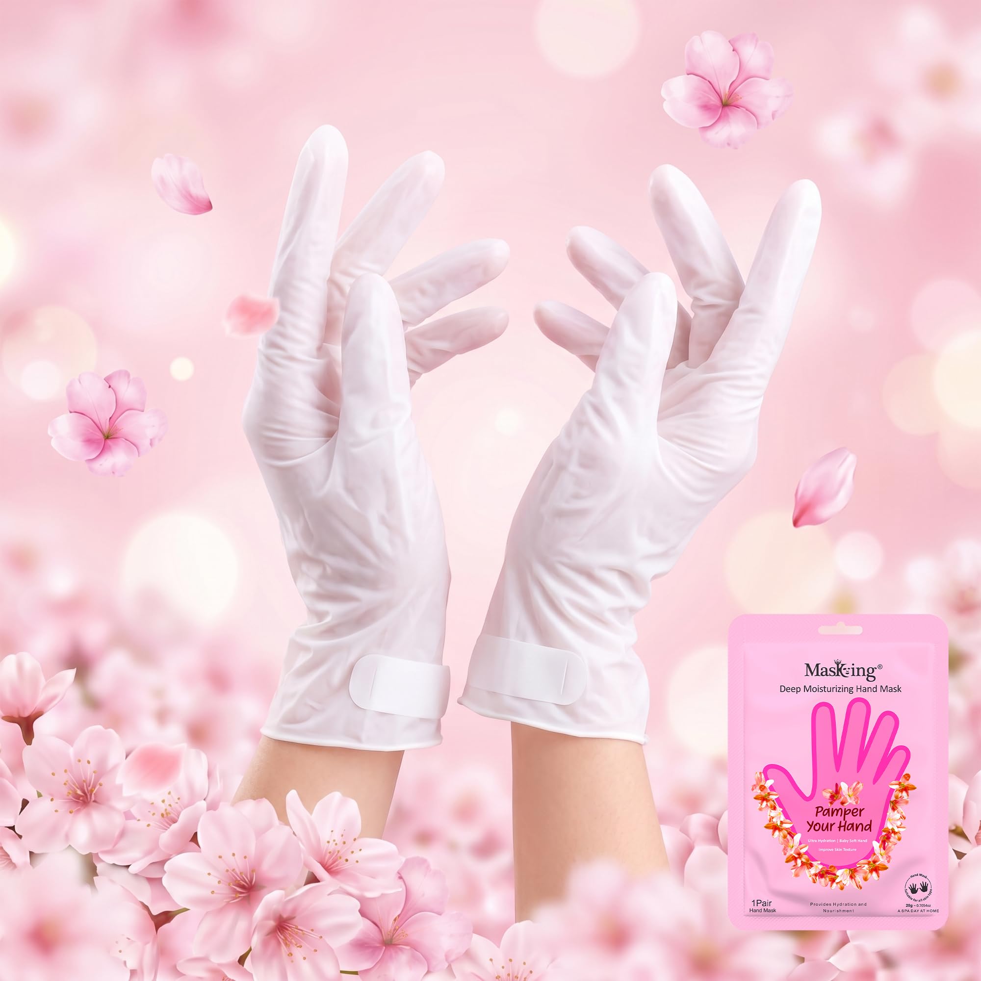 Masking Hand Mask for Deep Moisturising, Hydration & Nourishment, Remove dull, dry skin, Softens nails and cuticles, Hand Mask for Soft and Silky Hands each 20g (pack of 2) 3