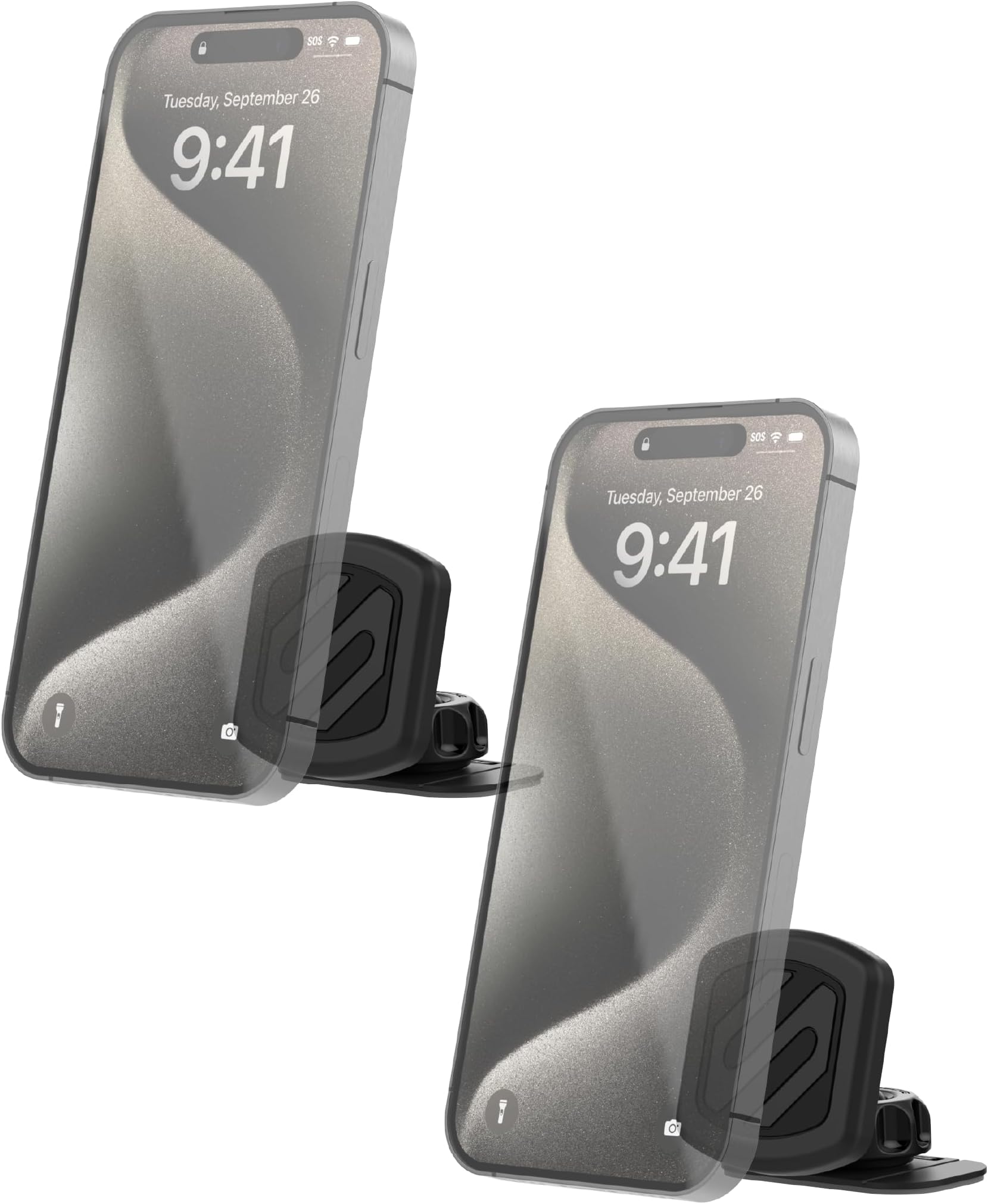 Scosche MAGKIT MagicMount Magnetic Car Phone Mount for Dashboard, 360° Adjustable Magnet Head, Universal Cell Phone Holder for Car, Compatible with iPhone, Samsung, and All Devices (Pack of 2)