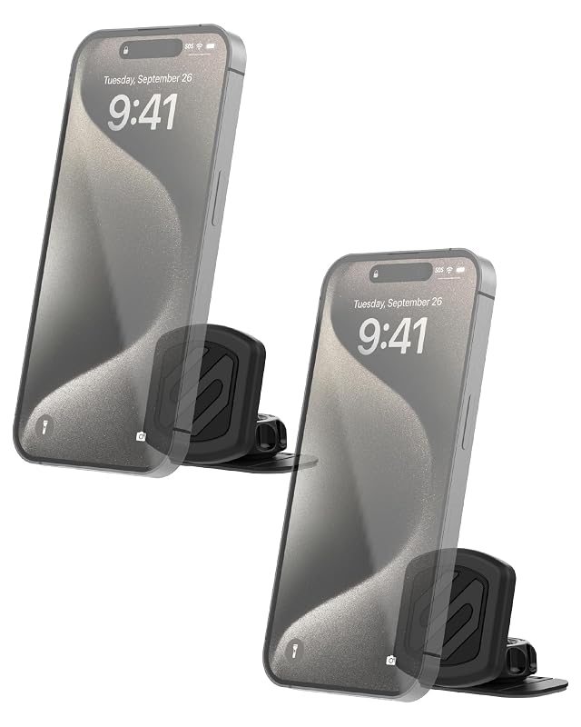 Suporte magnético para celular no painel Scosche MAGKIT com ajuste 360° e cabeça de 4 eixos, Kit com 2 unidades