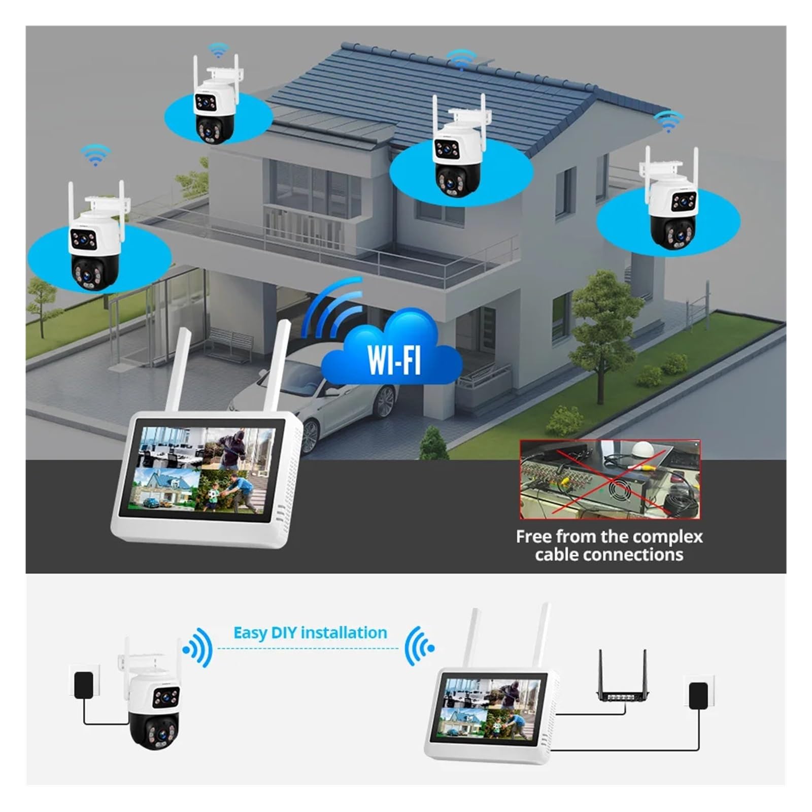 Caméra IP WiFi sans Fil à Double Objectif 6MP