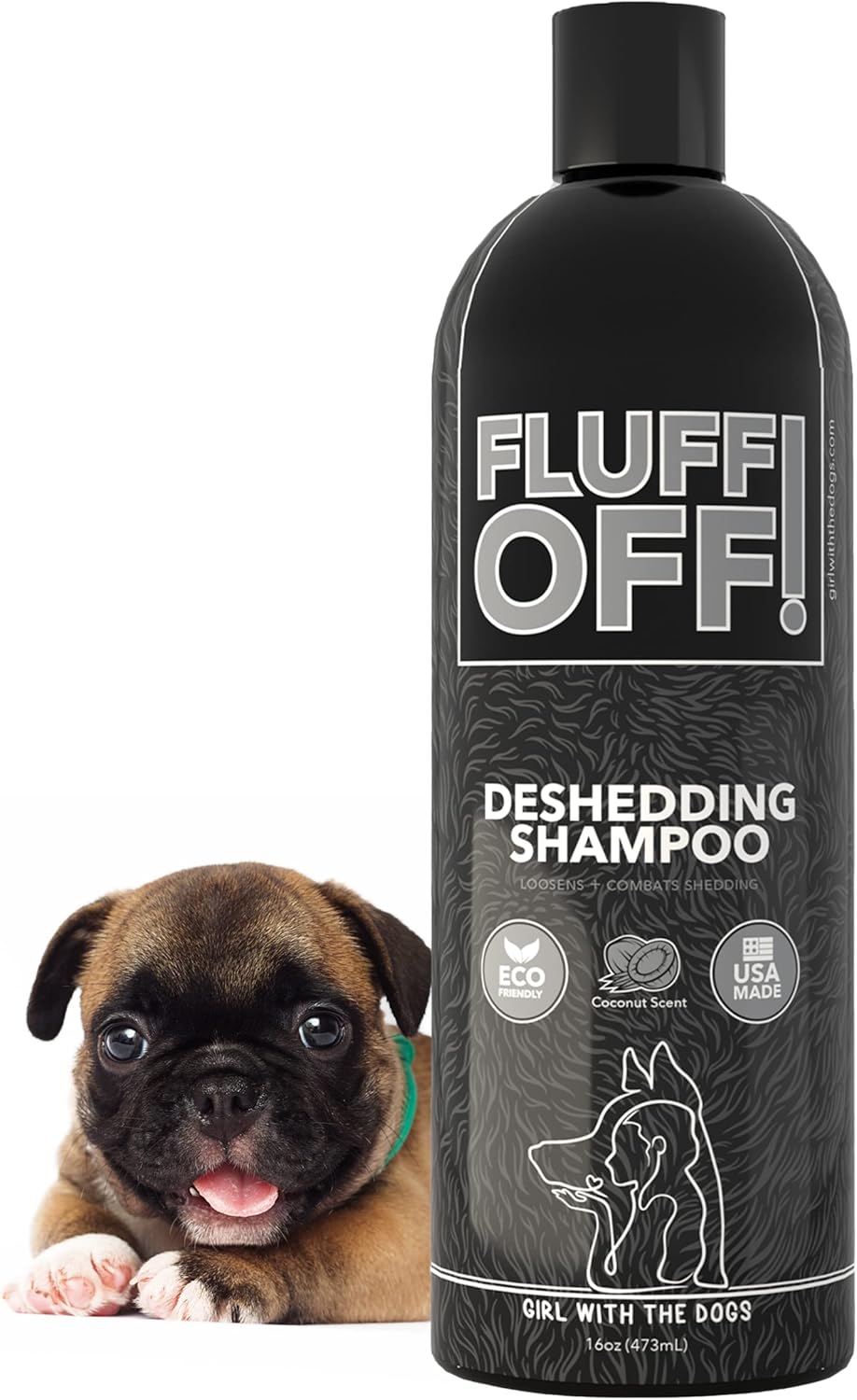 Fluff Off! by Girl With The Dogs, Natural Deshedding Dog & Cat Shampoo, 16 Oz, Made in USA, 8