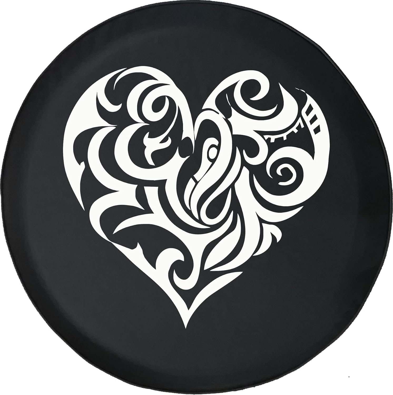 Spare Tire Cover Love Heart Black Accessories for Trailers Trucks SUVs RV Campers 35 Inch