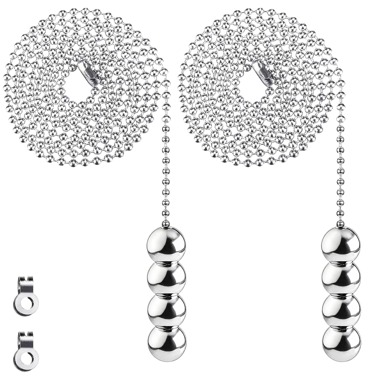 Bathroom Light Pull Cord with Bead Style Handle with 85cm Chrome Ball Chain