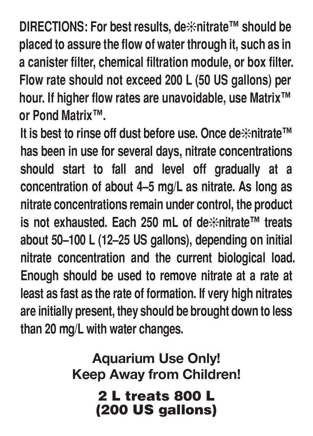 Seachem denitrate - elimina i nitrati Sia dagli acquari d'Acqua Dolce Che dalle vasche d'Acqua Marina - 2000 ml