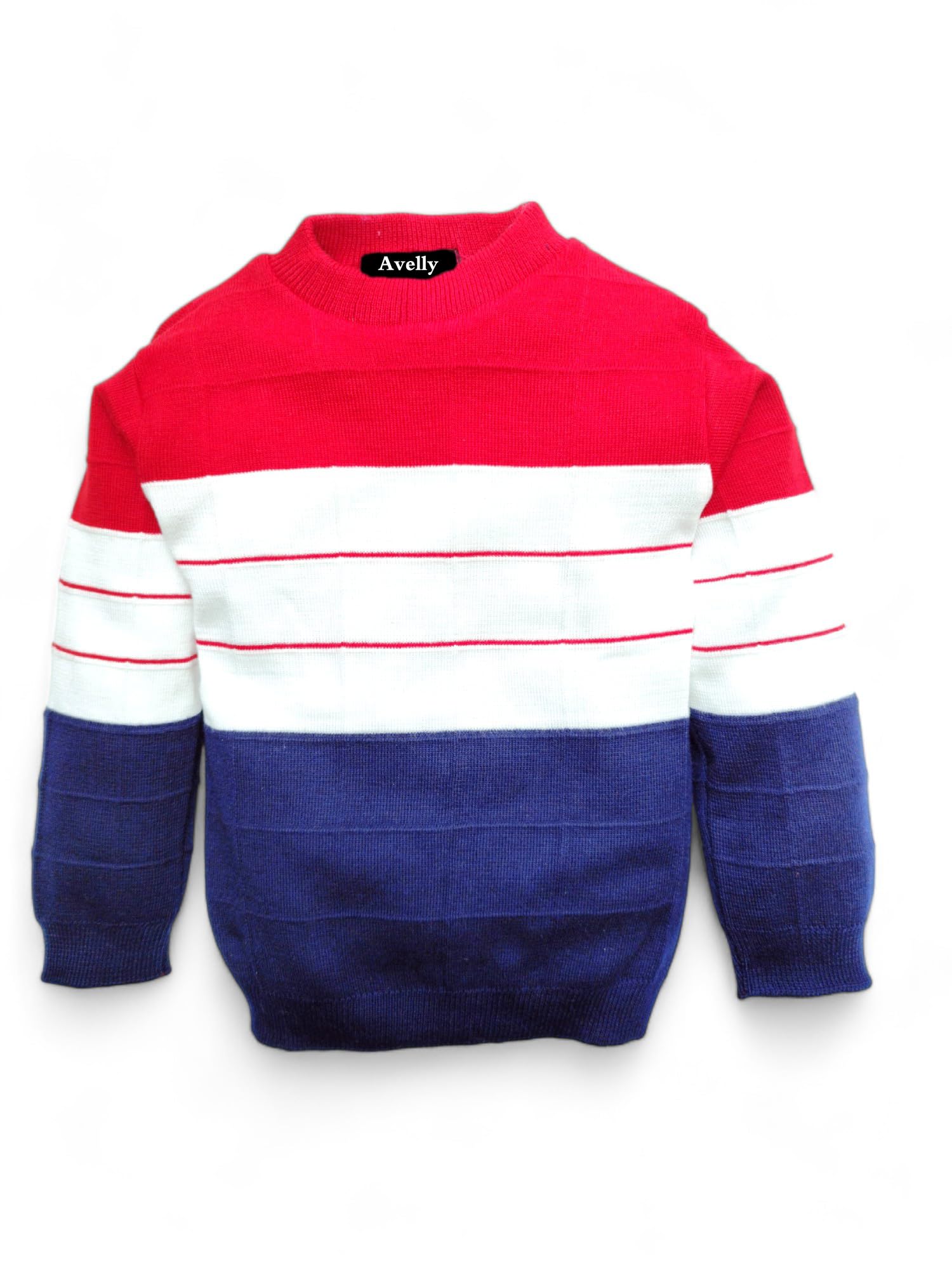 Striped Mock Neck Knit Sweater | Tri-Block Textured Winter Pullover-image-45
