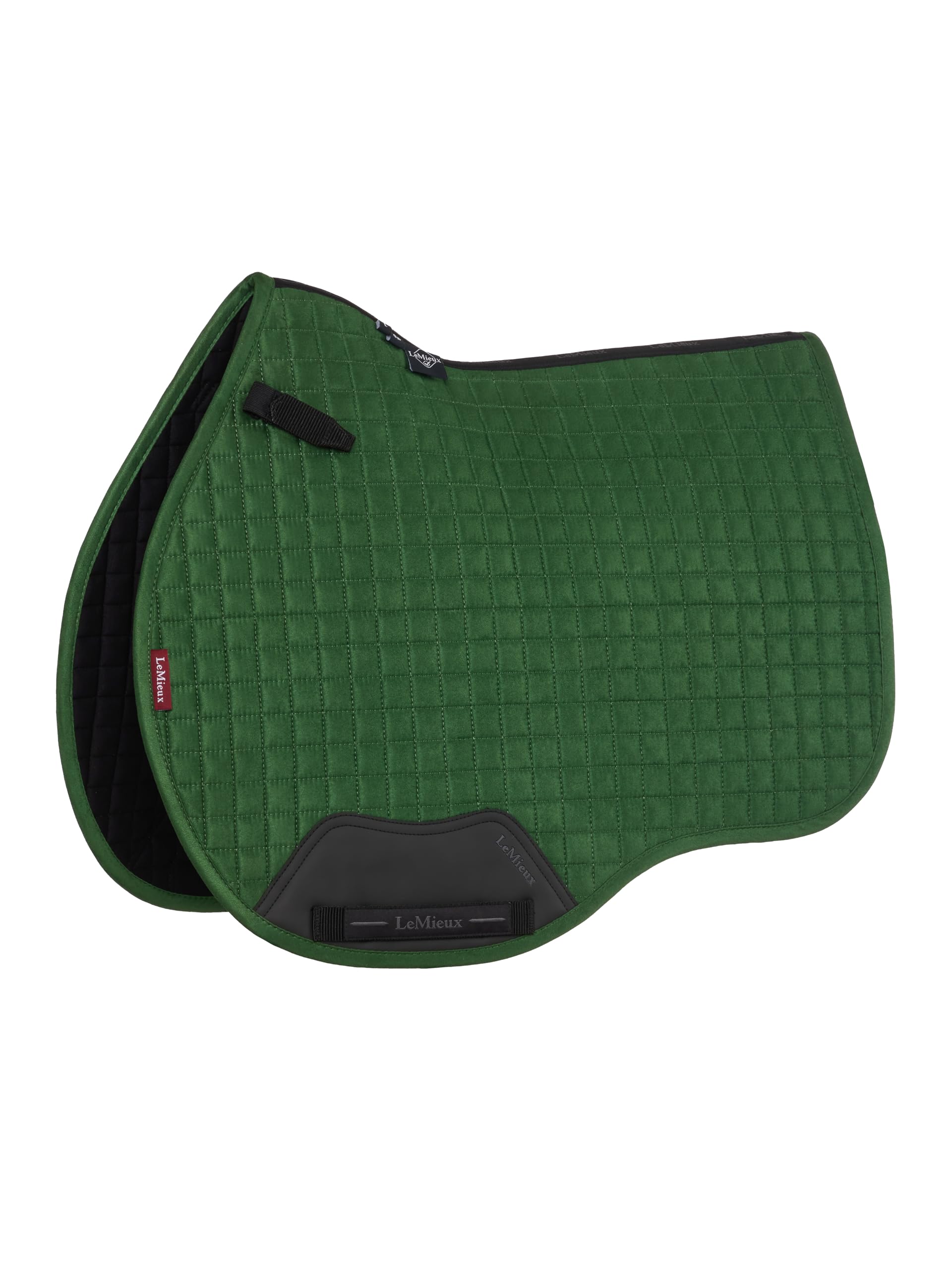 LeMieux Suede GP Square - General Purpose Equestrian Saddle Pad - High Wither - Girth Protection - Hunter Green - Small/Medium