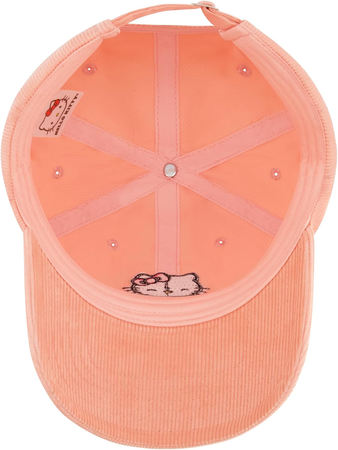 Hello Kitty Dad Hat, Adult Women's Cotton Baseball Cap with Curved Brim, Pink, One Size - Image 5