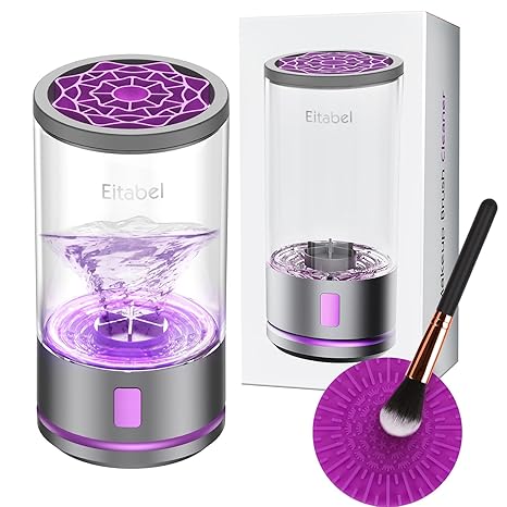 Electric Makeup Brush Cleaner Machine - Automatic Cosmetic Brush Washer, Portable Makeup Brushes Cleanser for All Foundation Brush Types, Fast Deep Cleaning