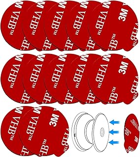 12 Pack 3M Sticky Adhesive Replacement Compatible with Socket Mount Base VHB Sticker Pads for Collapsible Grip & Stand