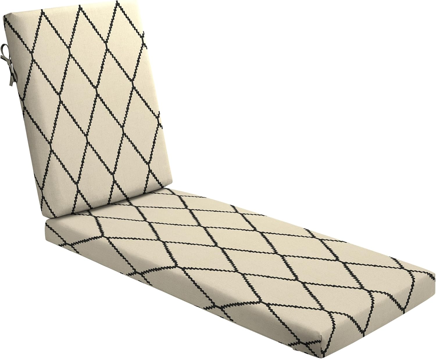Arden Foam Outdoor Chaise Lounge Cushion, 21 x 72, Made with ProFoam, Rain-Proof, Fade Resistant, Tan Diamond Trellis