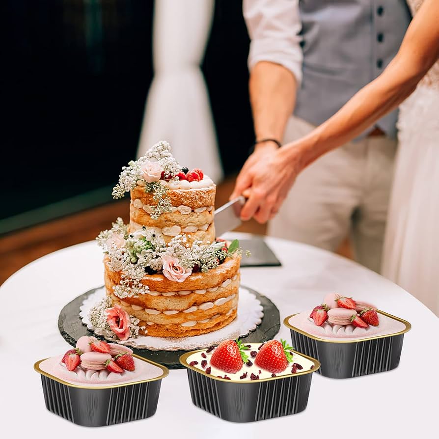 Moldes De Aluminio Para Mini Postres 120-Pack 10oz Square Foil