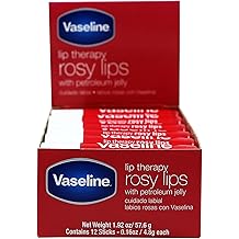 Vaseline Lip Rosy, Fast-Acting Nourishment, Ideal for Chapped, Dry, Cracked, or Damaged Lips, Lip Balm,12 Sticks, 1 Box
