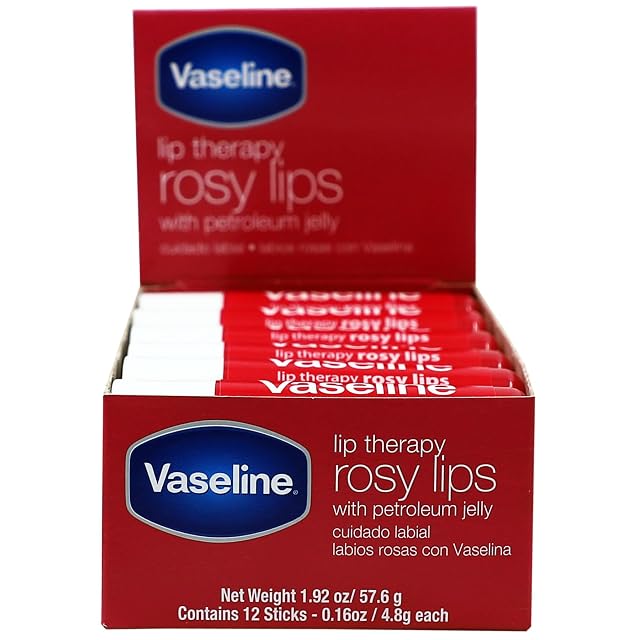 Vaseline Lip Rosy Fast-Acting Nourishment Ideal for Chapped Dry Cracked or Damaged Lips Lip Balm 12 Sticks 1