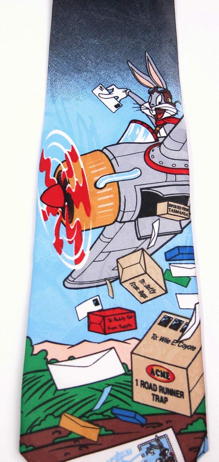 Looney Tunes Stamp Collection Neck Tie - Bugs Mail Drop