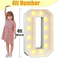 Vista 33 de Marco de marquesina de números 40 con luces de 4 pies con ranuras para fiesta de cumpleaños de 40 años, cartón grande con bombillas precortadas, kit