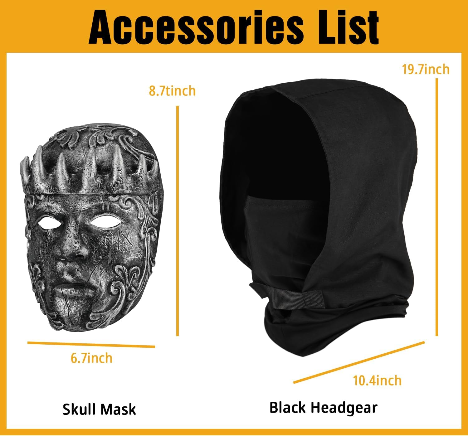 Scary Mask with Black cloak - Full Face Latex Mask realistic masks, Masquerade Party Cosplay Props(Gray)